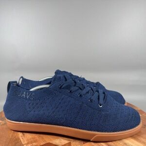 SUAVS Womens Navy Blue Knit Low Top Lace Up Sneakers Shoes Size 9 EU 40